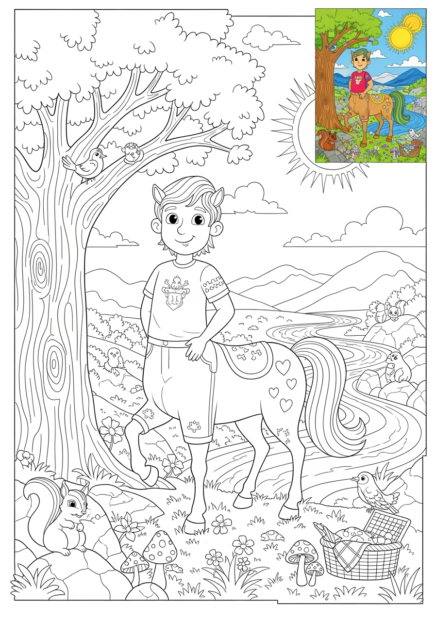 advanced animals Legendary Creature centaur kids coloring page 0