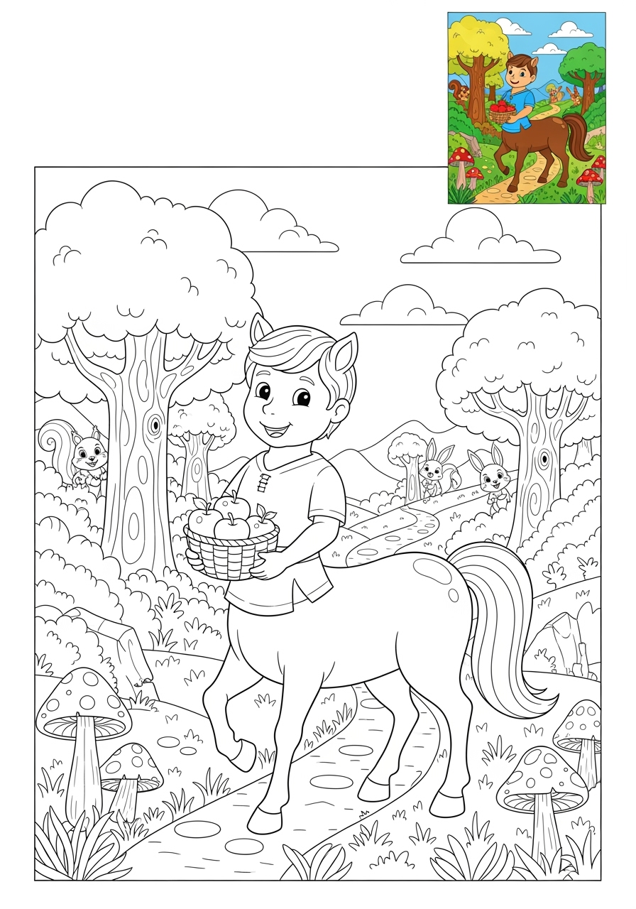 advanced animals Legendary Creature centaur kids coloring page 1