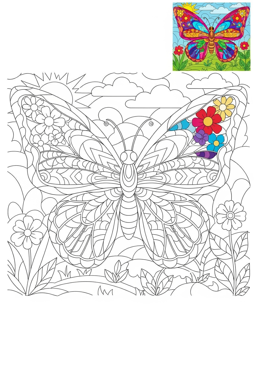 advanced animals Popular Animals for Kids butterfly kids coloring page 0