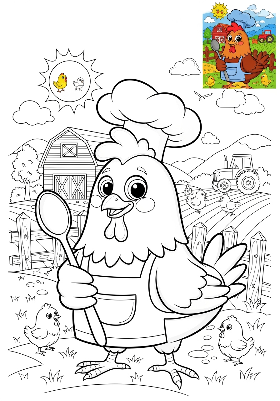 advanced animals Popular Animals for Kids chicken kids coloring page 0