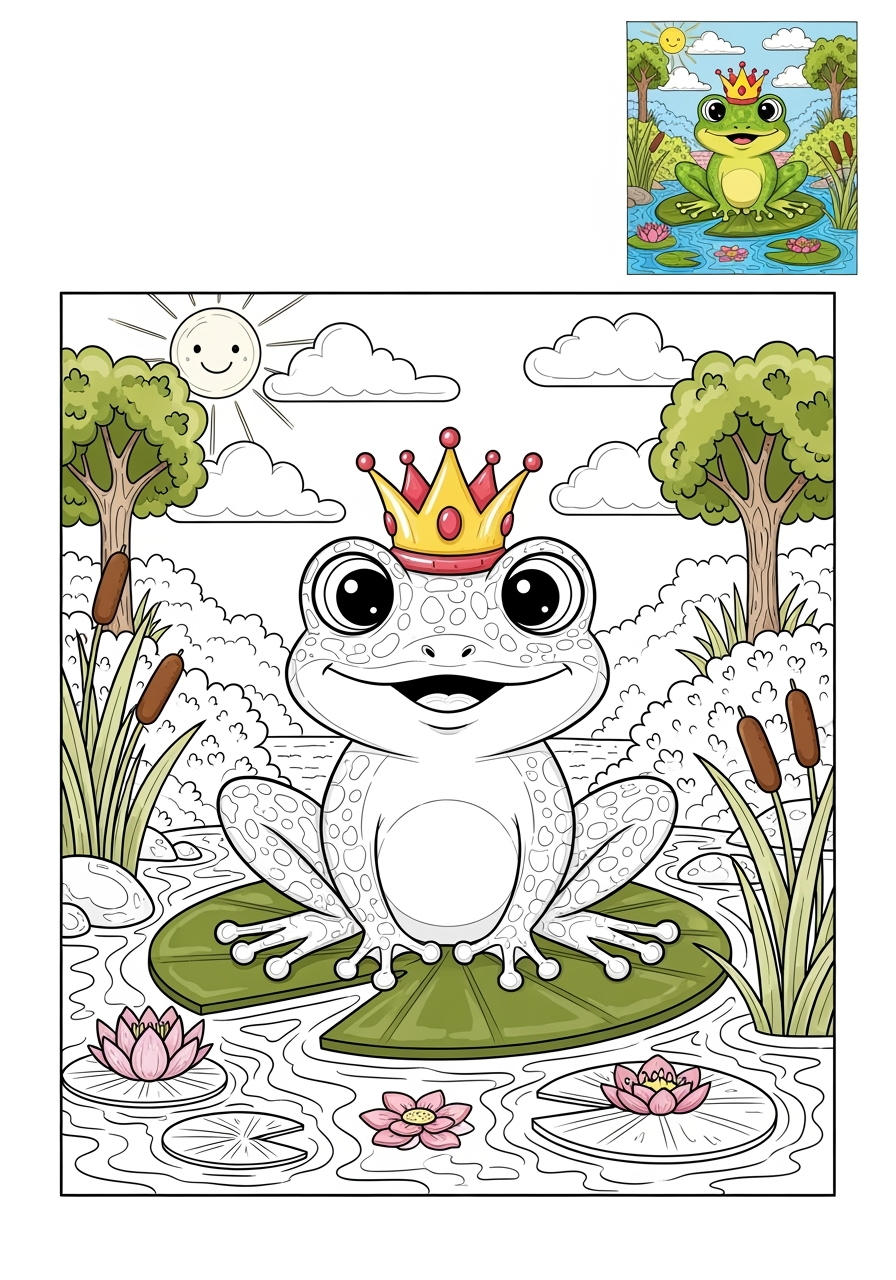advanced animals Popular Animals for Kids frog kids coloring page 1