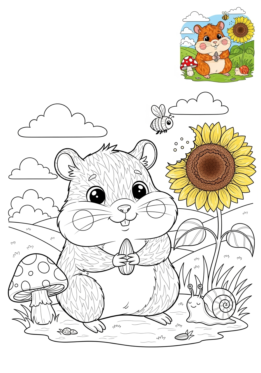 advanced animals Popular Animals for Kids hamster kids coloring page 1