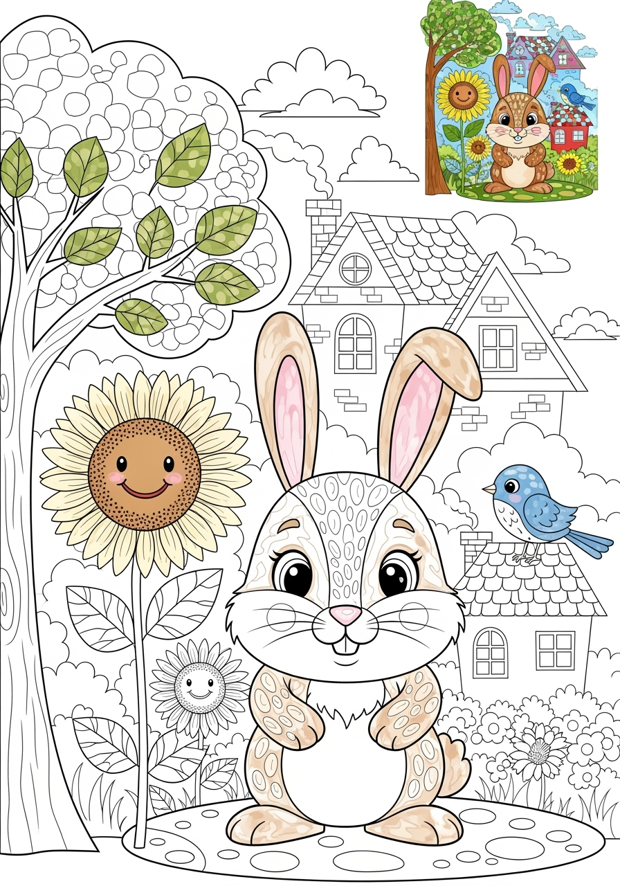 advanced animals Popular Animals for Kids rabbit kids coloring page 0