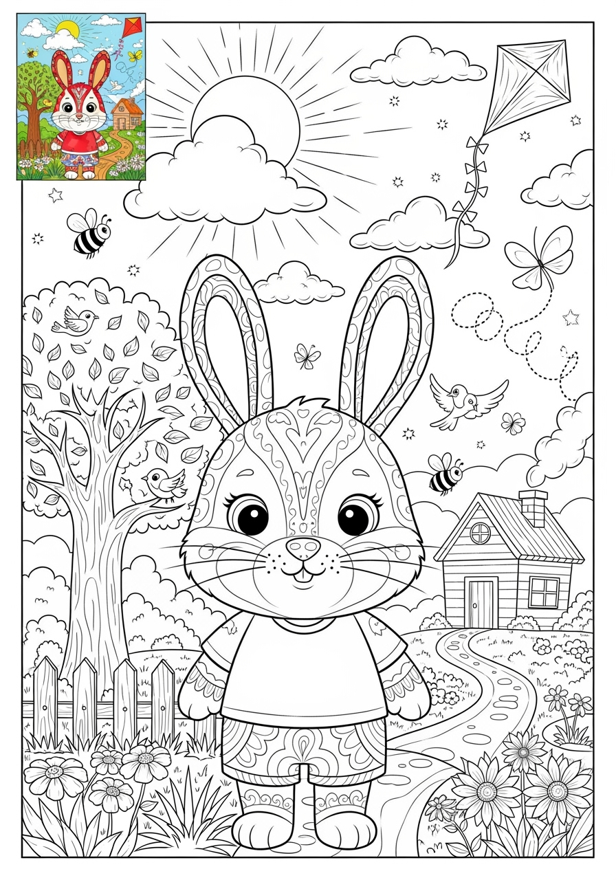 advanced animals Popular Animals for Kids rabbit kids coloring page 1