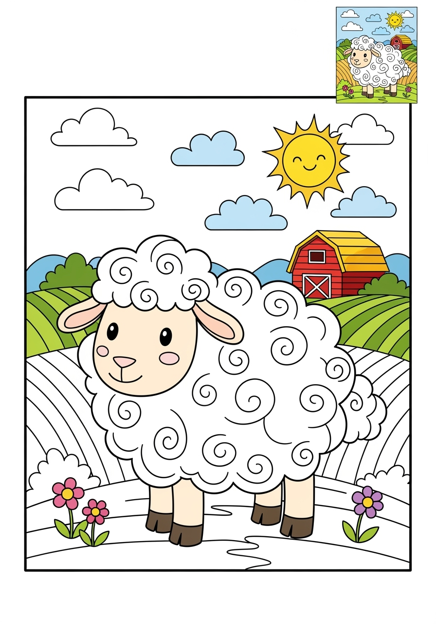 advanced animals Popular Animals for Kids sheep kids coloring page 0