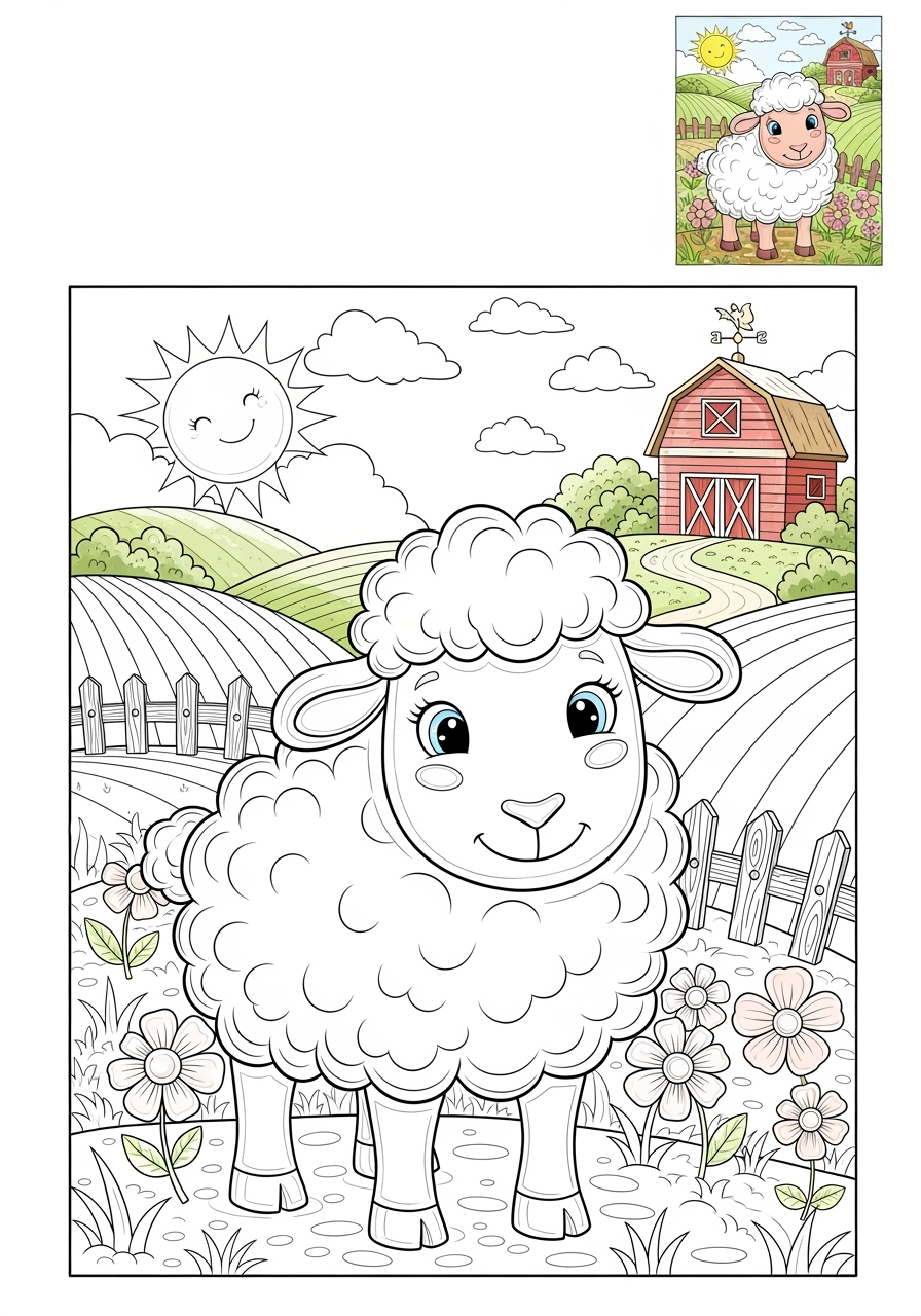 advanced animals Popular Animals for Kids sheep kids coloring page 1