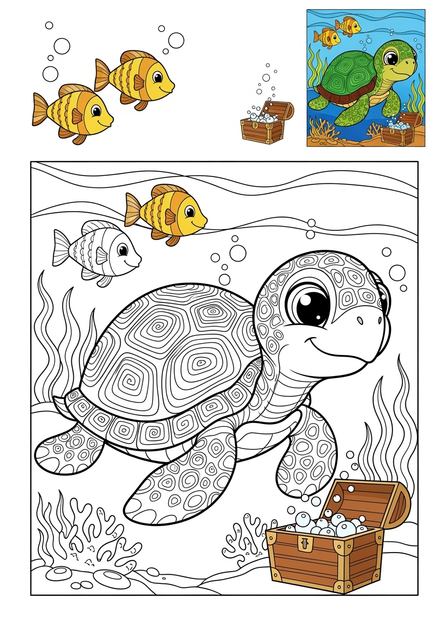 advanced animals Popular Animals for Kids turtle kids coloring page 0