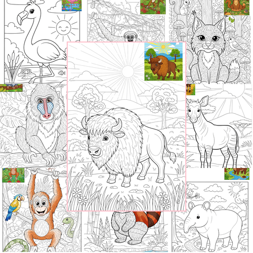 Advanced Animals Zoo & Safari Favorites Coloring Sheets Collections Thumbnail