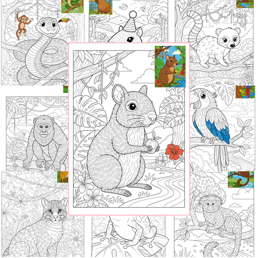 Advanced Animals Rainforest & Jungle Coloring Sheets Collections Thumbnail