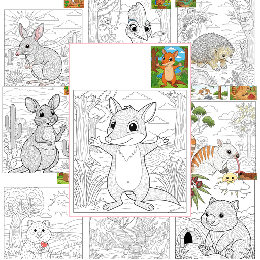 Advanced Animals Australian & Unique Coloring Sheets Collections Thumbnail