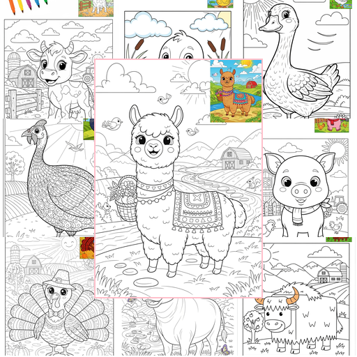 Advanced Animals Farmyard Friends Coloring Sheets Collections Thumbnail