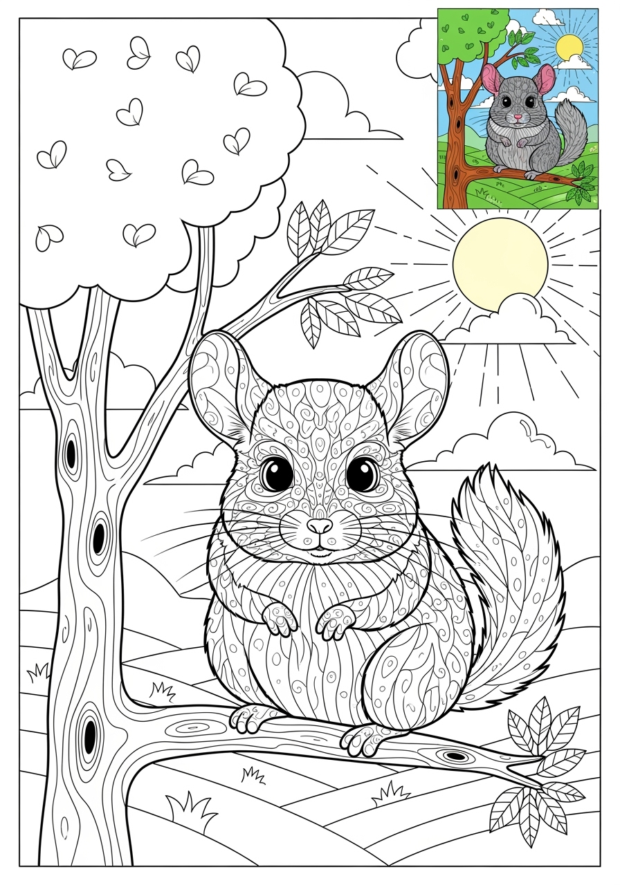 advanced animals Pet Pals chinchilla kids coloring page 0