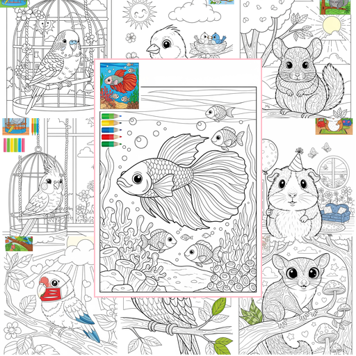 Advanced Animals Pet Pals Coloring Sheets Collections Thumbnail
