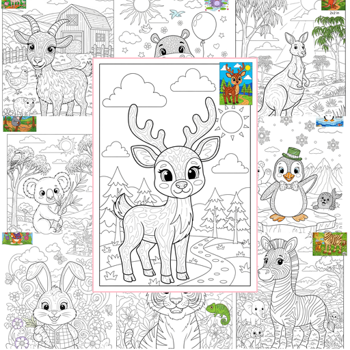 Advanced Animals Mammals (Forest/Farm) Coloring Sheets Collections Thumbnail