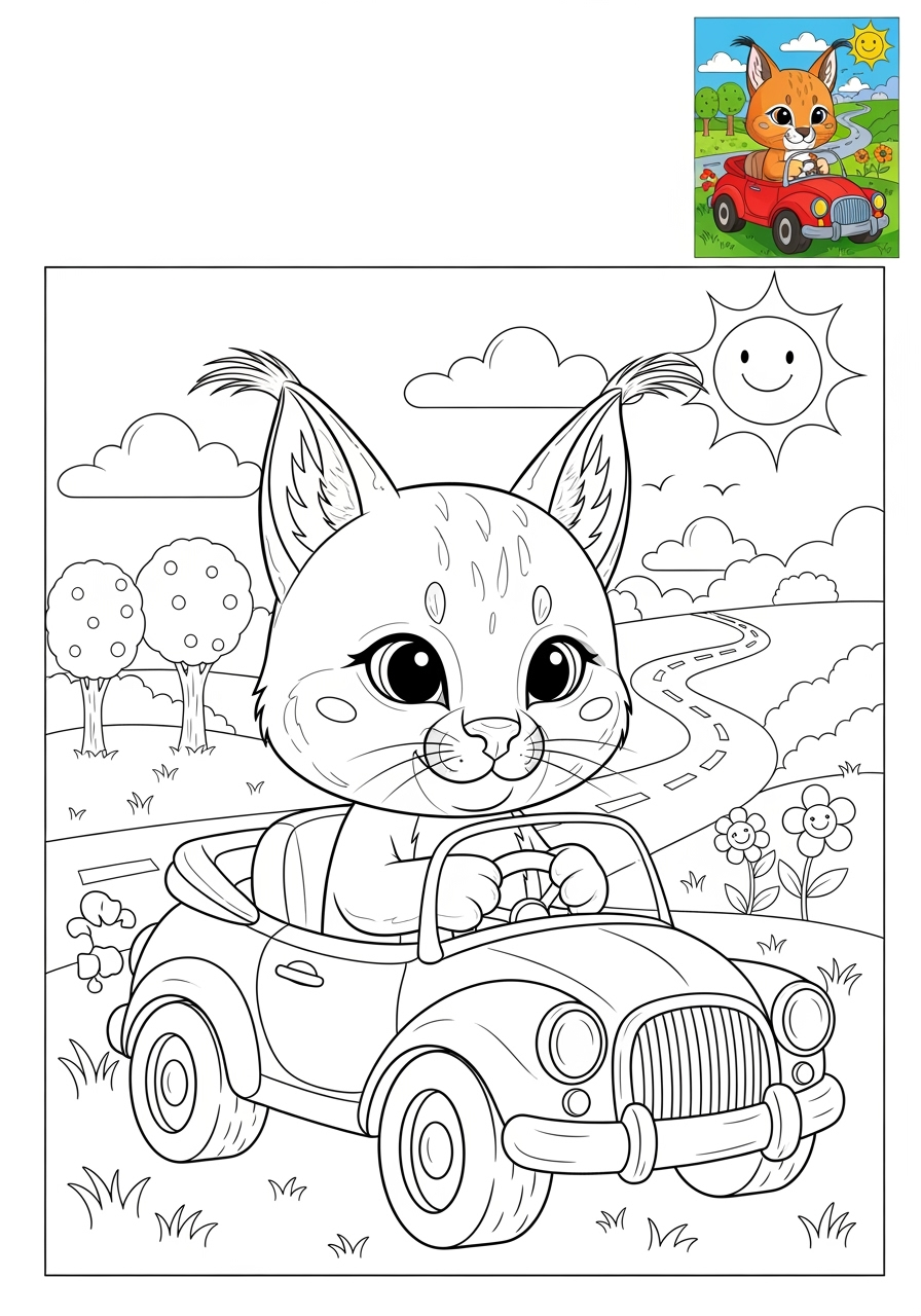 advanced animals Savanna & Grassland caracal kids coloring page 0