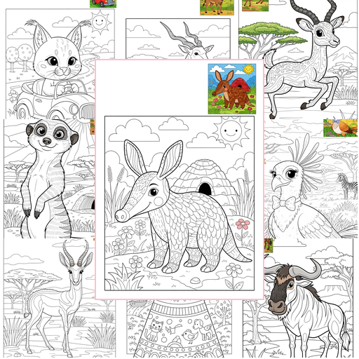 Advanced Animals Savanna & Grassland Coloring Sheets Collections Thumbnail
