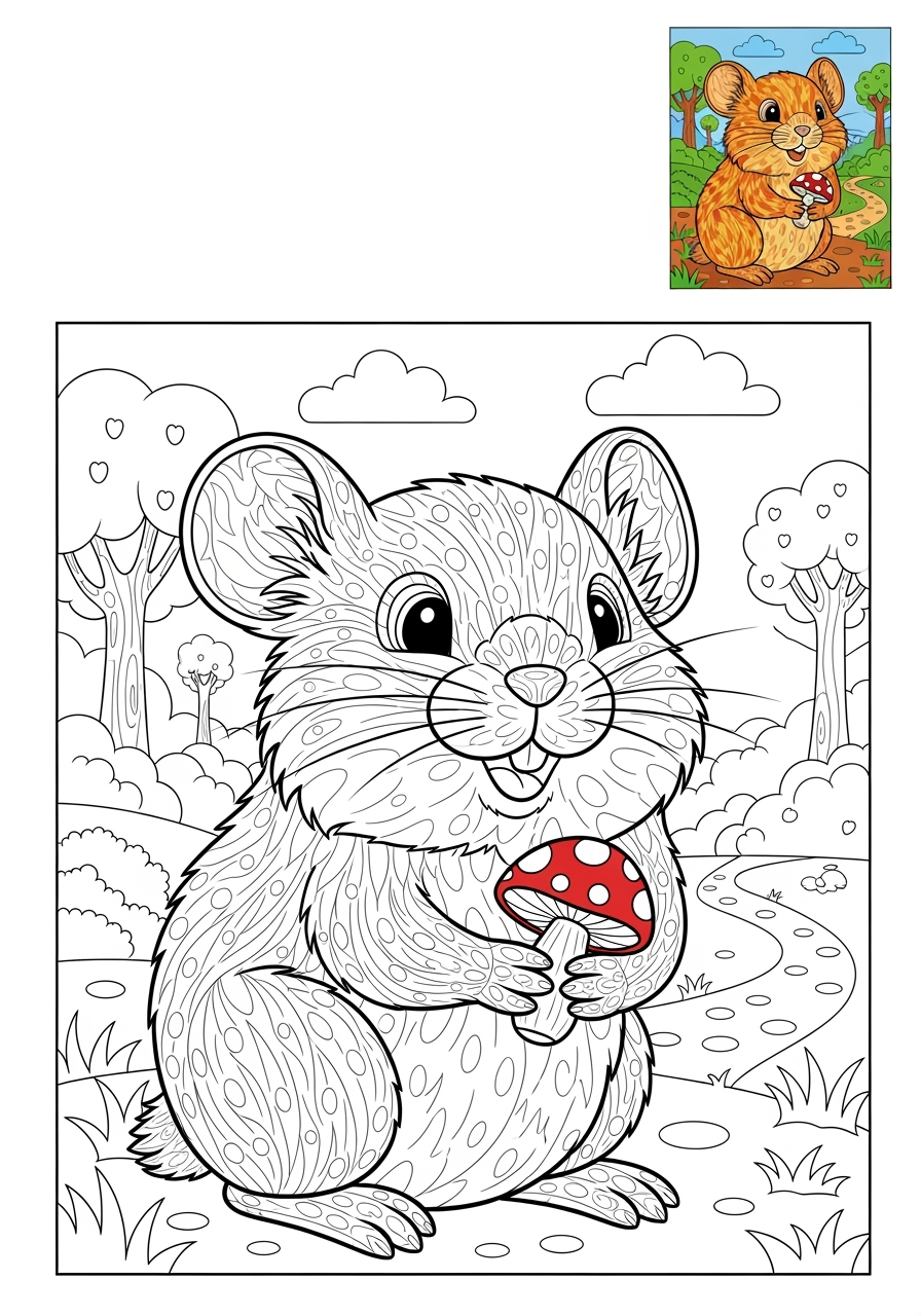advanced animals Mountain & Alpine pika kids coloring page 0