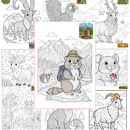 Advanced Animals Mountain & Alpine Coloring Sheets Collections Thumbnail