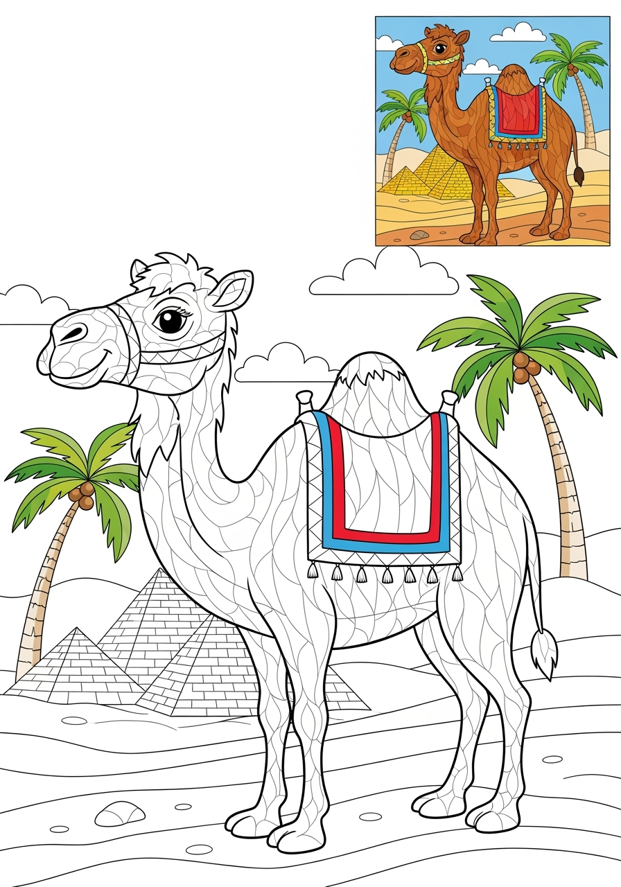 advanced animals Mammals (Various) camel kids coloring page 0