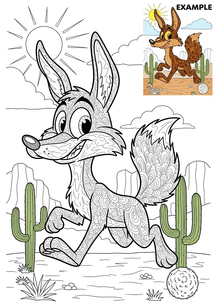 advanced animals Mammals (Various) coyote kids coloring page 0