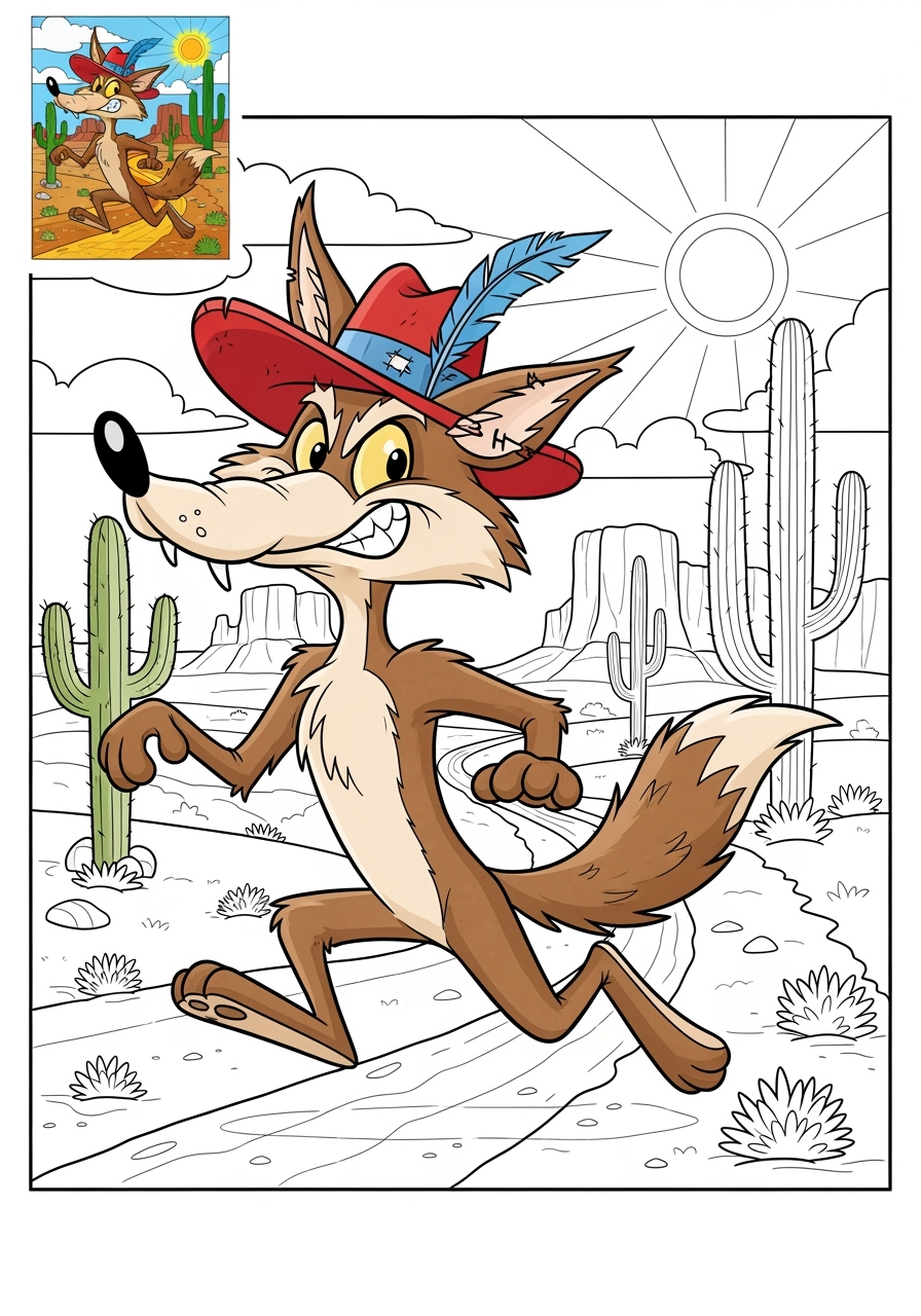 advanced animals Mammals (Various) coyote kids coloring page 1
