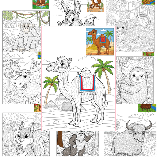 Advanced Animals Mammals (Various) Coloring Sheets Collections Thumbnail