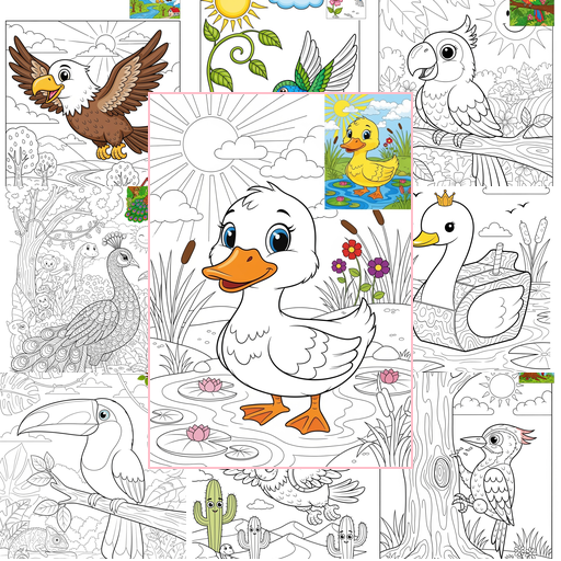 Advanced Animals Birds Coloring Sheets Collections Thumbnail