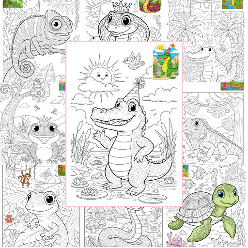 Advanced Animals Reptiles & Amphibians Coloring Sheets Collections Thumbnail