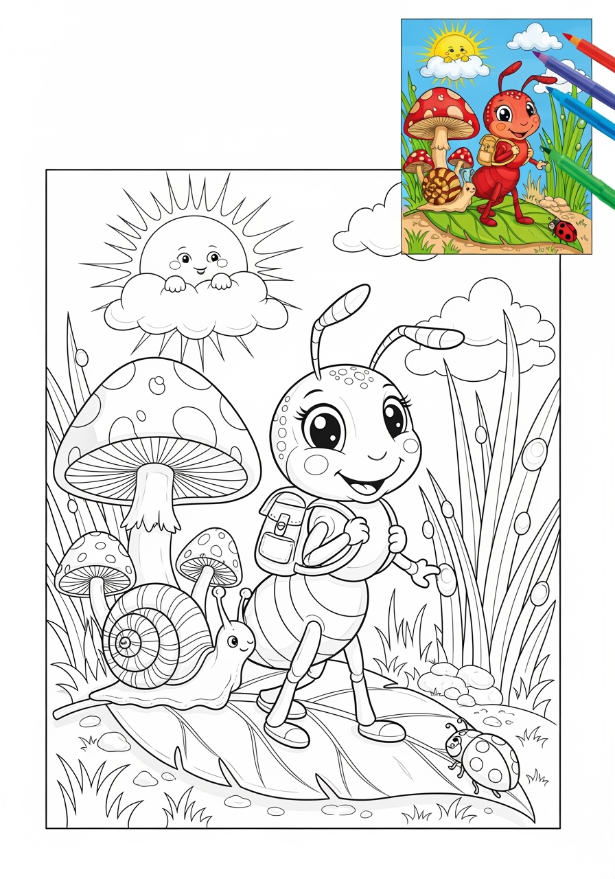 advanced animals Insects & Arachnids ant kids coloring page 1