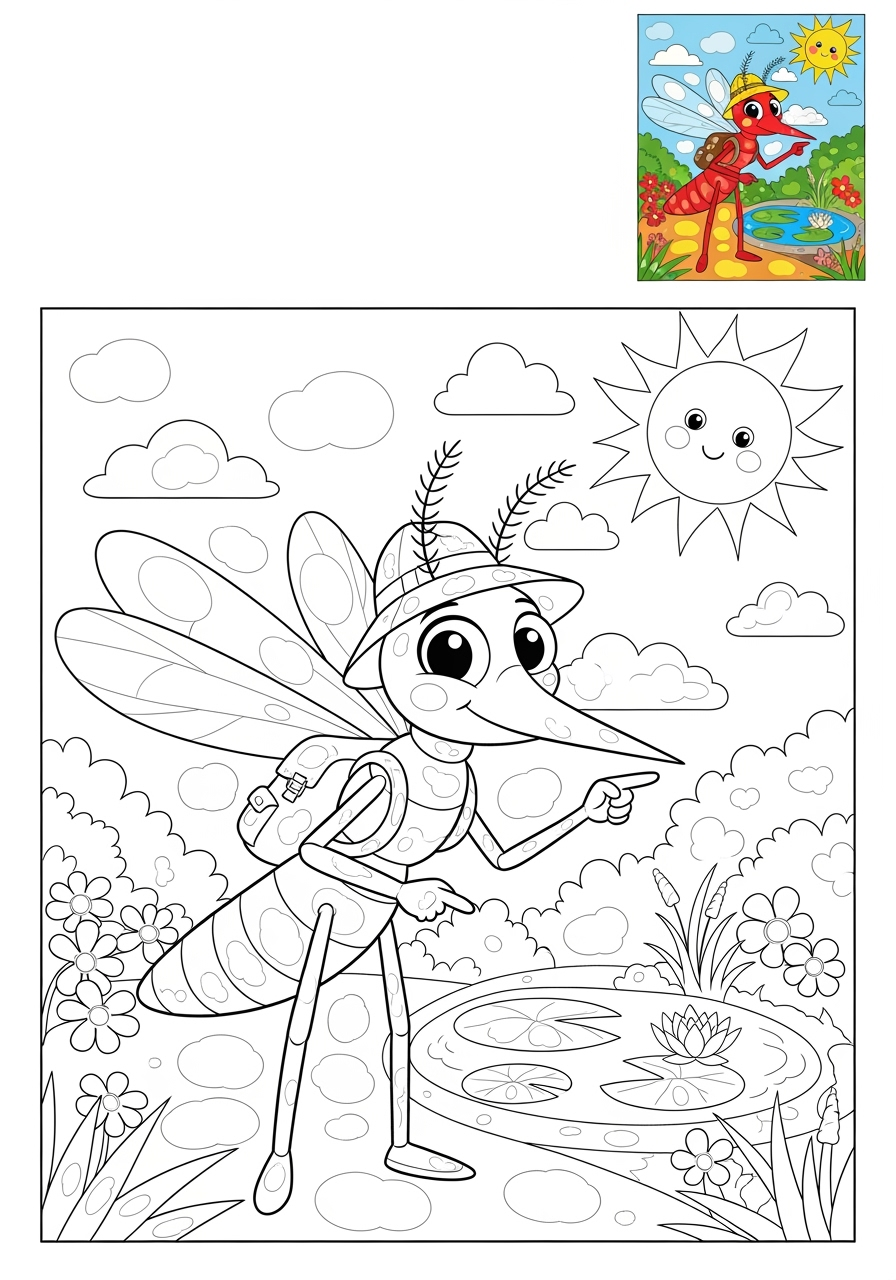 advanced animals Insects & Arachnids mosquito kids coloring page 0