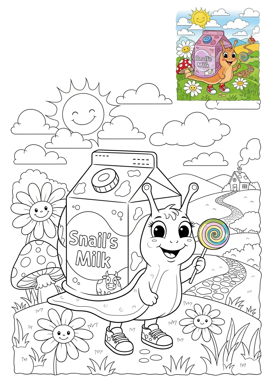 advanced animals Insects & Arachnids snail kids coloring page 1