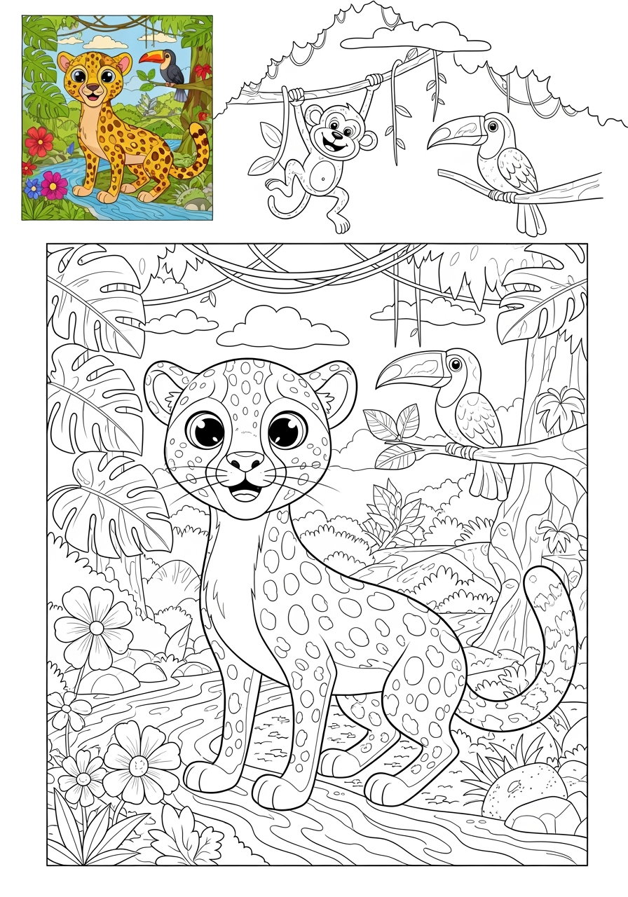 advanced animals 아프리카 야생동물 cheetah kids coloring page 1