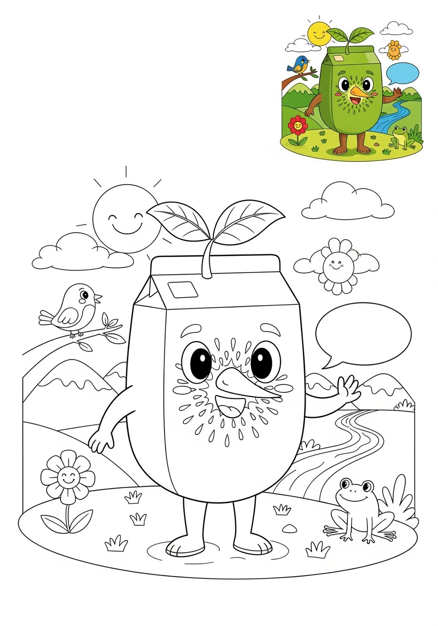 advanced animals Arctic/Polar & Unique Birds/Marsupials kiwi kids coloring page 1