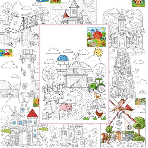 Advanced Buildings and Places Landmarks Coloring Sheets Collections Thumbnail