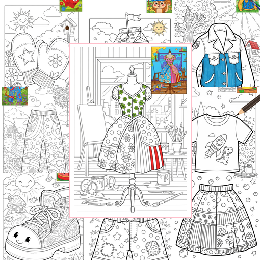 Advanced Clothing and Accessories Clothing Coloring Sheets Collections Thumbnail