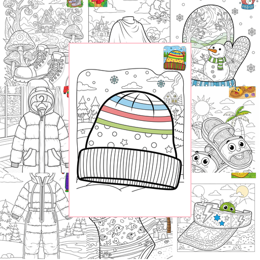 Advanced Clothing and Accessories Seasonal Wear Coloring Sheets Collections Thumbnail