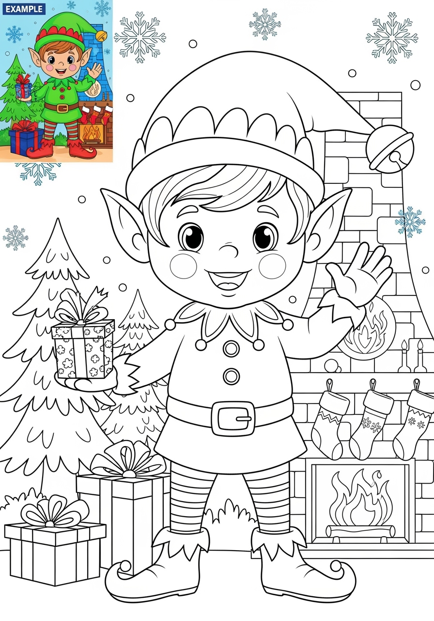 advanced fantasy and fairy tales Characters elf kids coloring page 0