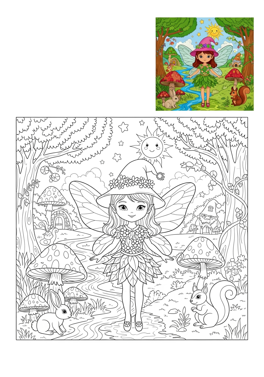advanced fantasy and fairy tales Characters fairy kids coloring page 0