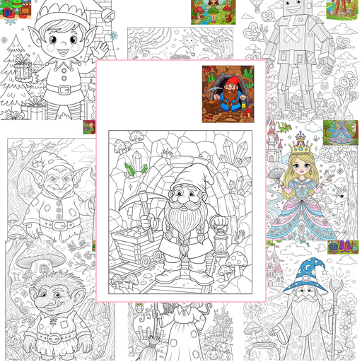 Advanced Fantasy and Fairy Tales Characters Coloring Sheets Collections Thumbnail
