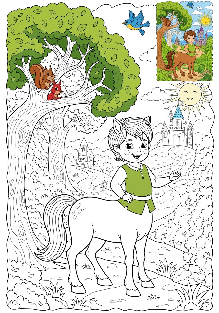 advanced fantasy and fairy tales Creatures centaur kids coloring page 0