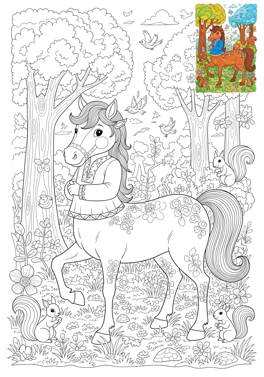 advanced fantasy and fairy tales Creatures centaur kids coloring page 1