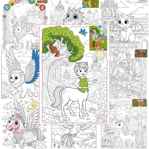 Advanced Fantasy and Fairy Tales Creatures Coloring Sheets Collections Thumbnail