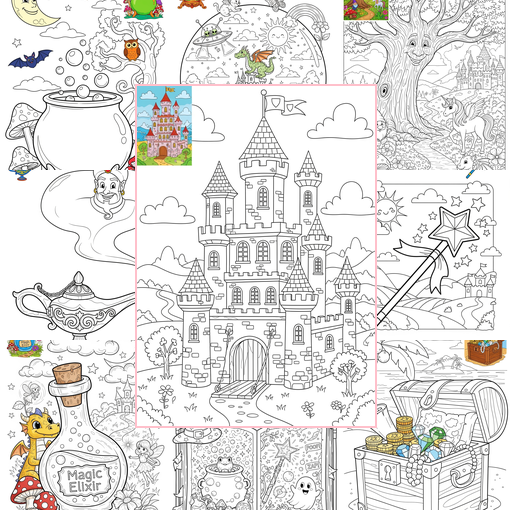 Advanced Fantasy and Fairy Tales Magic & Objects Coloring Sheets Collections Thumbnail