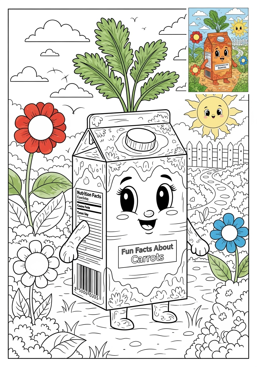 advanced food and treats Vegetables carrot kids coloring page 0