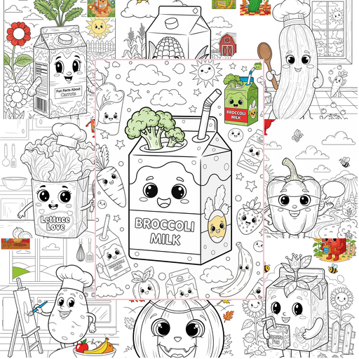 Advanced Food and Treats Vegetables Coloring Sheets Collections Thumbnail