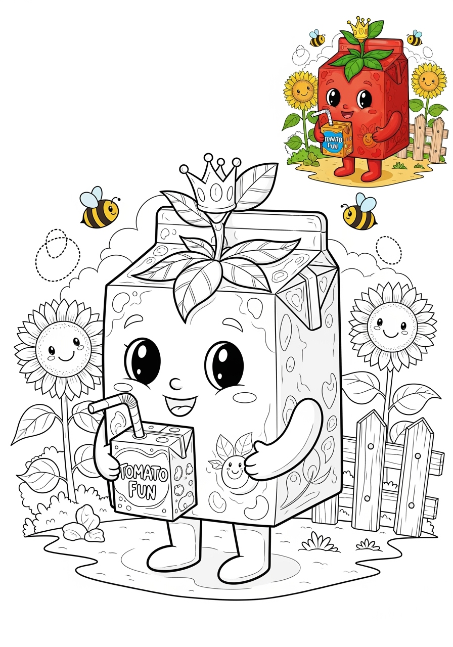 advanced food and treats Vegetables tomato kids coloring page 0