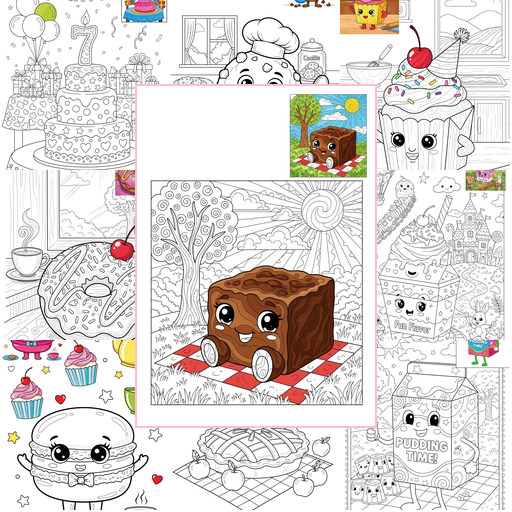Advanced Food and Treats Desserts Coloring Sheets Collections Thumbnail