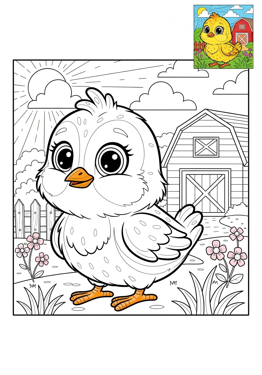 advanced holidays and celebrations Easter chick kids coloring page 1
