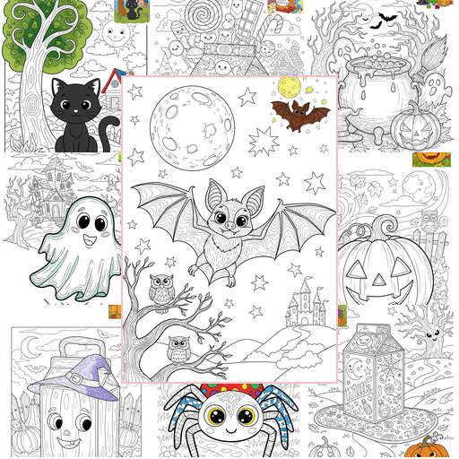 Advanced Holidays and Celebrations Halloween Coloring Sheets Collections Thumbnail