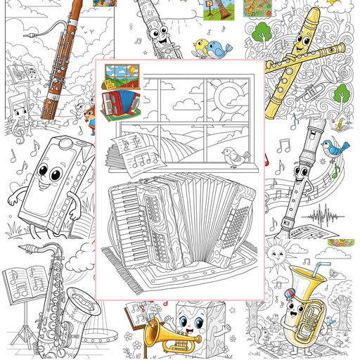 Advanced Musical Instruments Wind Coloring Sheets Collections Thumbnail
